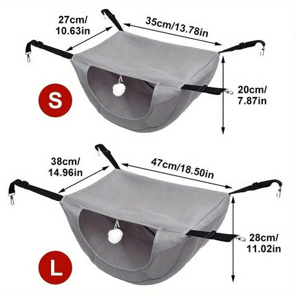 Breathable Mesh Cat Hammock Bed Hanging Cave Bed for Cage Table Wall Mount Adjustable Cat Hammock Sleeping Nest for Indoor Use