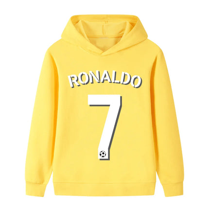FashionSimple CR7 Printed Children's Hooded Sweatshirt Autumn Winter Loose Casual Comfort Soft Long-sleeved Top for Boys Girls