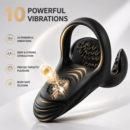 Penis Cock Ring Vibrator Sex Toys for Men Testicle Stimulator with 10 Vibrations Male Adult Supplies Sexy Toy for Couples