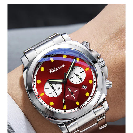 CHENXI Men's Watch Multifunctional Fashion Quartz with Calendar Luminous Display Men Watches Chronograph Business Wristwatch