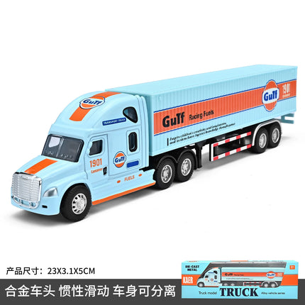 Alloy Car Model Container Transport Truck Engineering Trailer Toy Car Gift Display Collection