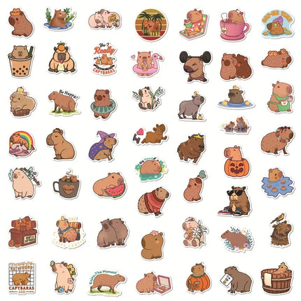 10/30/50PCS Cute Capybara PVC Sticker Aesthetic Decoration Scrapbooking Sketchbook Korean Stationery School Supplies