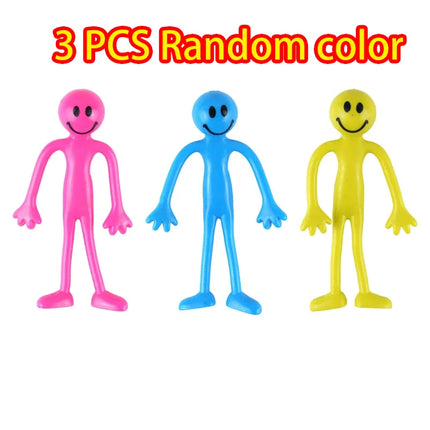 3 PCS Funny Kids Iron Wire Toy  For Adjustable Joints Smiley Expression Toys Flexible Phone Holder Decompression Lovely Gift