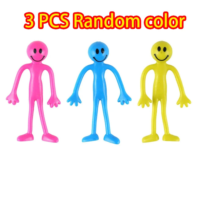 3 PCS Funny Kids Iron Wire Toy  For Adjustable Joints Smiley Expression Toys Flexible Phone Holder Decompression Lovely Gift