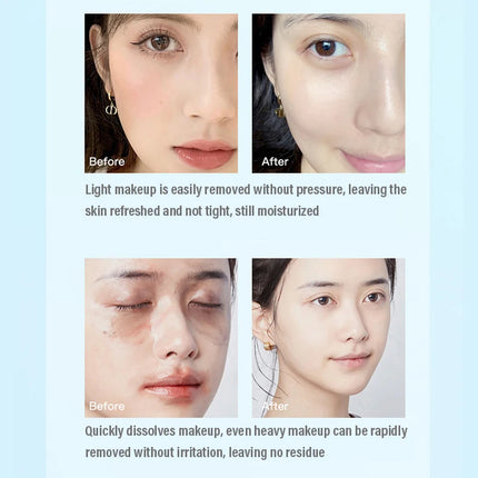 Gentle Press Pump Makeup Remover 300ml Amino Acid Cleansing Water, Deep Clean Hydrating Non-Tightening Non-Sticky Makeup Remover