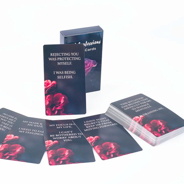 Dark Confession Oracle Cards Twin Flame Oracle Cards Love Keywords,Messages Deck, Dark Shadow 50Pcs Cards