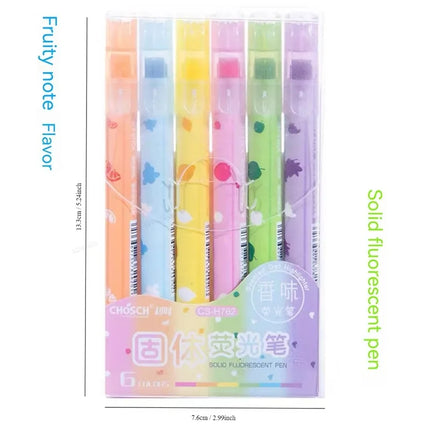 6 Colors/set Pastel Gel Highlighters Fragrance Bible Highlighters No Bleed Bible Art Markers Journaling School Supplies