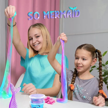 Ice-cream Slime Kit Fake Water Slime Sweet Treats Diy Foaming Glue Girl Bubble Set Crystal Mud Safety DIY Squishy Toy with Box