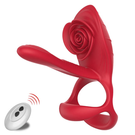 Rose Lock Ring Vibrator for Men,delayed Ring for Masturbation,stimulating Penis and Prolonging Orgasm,adult Products for Couples