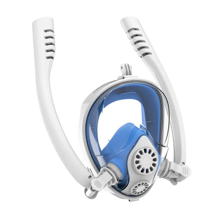 Silicone Snorkeling Mask for Adults, Double Tube Diving Mask, Full Dry Diving Goggles, Self Contained Underwater Breathing Mask