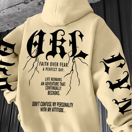 Gothic Font Versatile Street Men Women Pullover Hoodie Casual Loose Sport Hip-hop Y2K Autumn Winter Adult Sweatshirt Top Clothes