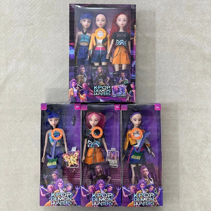 Kpop Rumi Mira Zoey Vinyl Doll Anime Hunters Girl 11 Inch Articulated With Theme Music Cute Toy 3PCS Set Gift for Kids Girl Fans