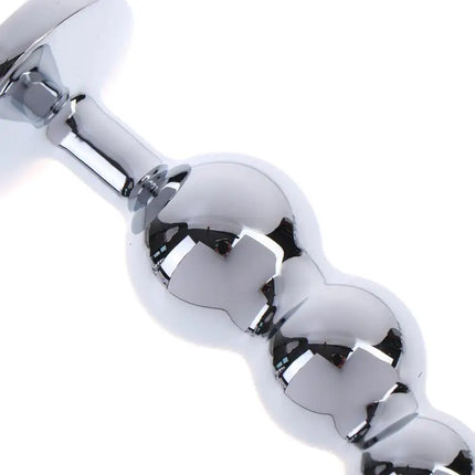 New Metal Curved Anus Butt Plug 4 Beads Stimulating Anal Plugs Sex Prostate Massage Analplug Buttplug Butplug With Jewelry Base