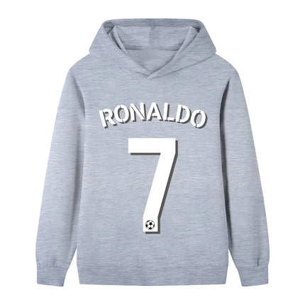 FashionSimple CR7 Printed Children's Hooded Sweatshirt Autumn Winter Loose Casual Comfort Soft Long-sleeved Top for Boys Girls
