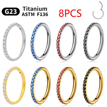 1/10PCS G23 Titanium ASTM F136 Pierced Set Hoop Nose Ring Earring Wome Jewelry Nasal Septum Cartilage Hinge Pitch Nose Ring Lip