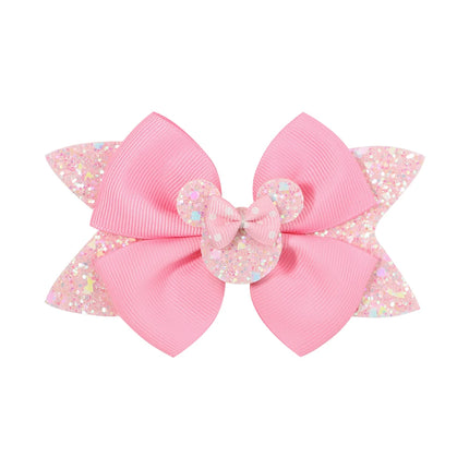 1PCS Sweet Shinny Glitter Bows Hair Clips for Baby Cute Girls Boutique Ponytail Holder Kids Baby Hair Accessories For Hair Gift
