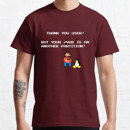 linux tux mario like troll Linux Just Sudo It Geek command computer softwar admin funny t shirt 100% cotton printed plus size