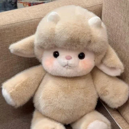Kawaii Run Plush Toy Fluffy Stuffed Pink Pig Sheep Highland Cow Perfect Birthday Christmas Gift for Kids Girls Animal Lovers