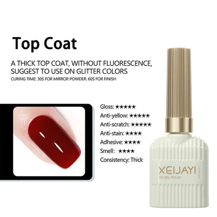 XEIJAYI 15ML Base Gel Super Top Coat Manicure Matte Top Coat Semi Permanent Soak Off UV Gel Varnish