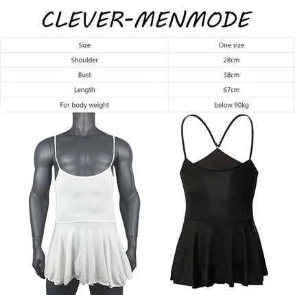 Sexy Suspender Open Back Nightdresses Slip Dress Pajamas Mini Sexy Short Dresses Crossdresser Erotic Costume Homewear
