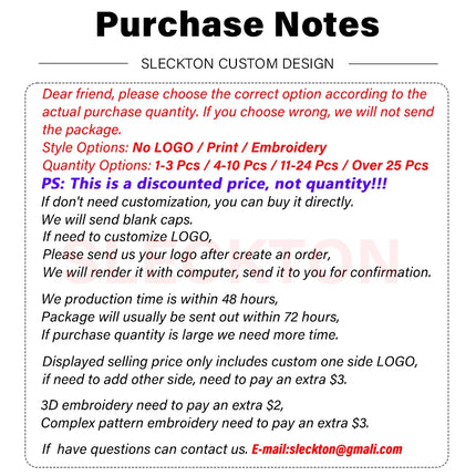 SLECKTON Custom Baseball Cap Fashion DIY Letter Embroidery Hats for Women and Men Cotton Design LOGO Wholesale Unisex Caps