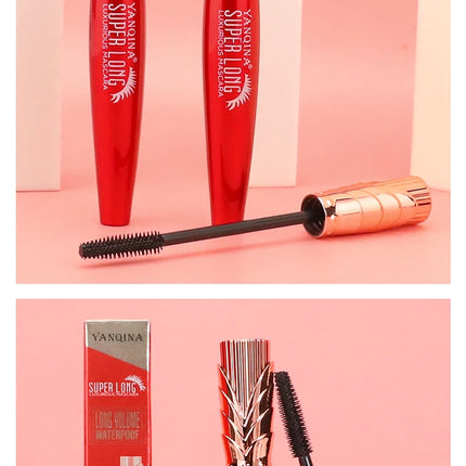 4D Silk Fiber Lash Mascara 2 In 1 Mascara Waterproof Lengthening Cosmetics Eye Mascara Ship Lashes Curling Thick Eye Makeup