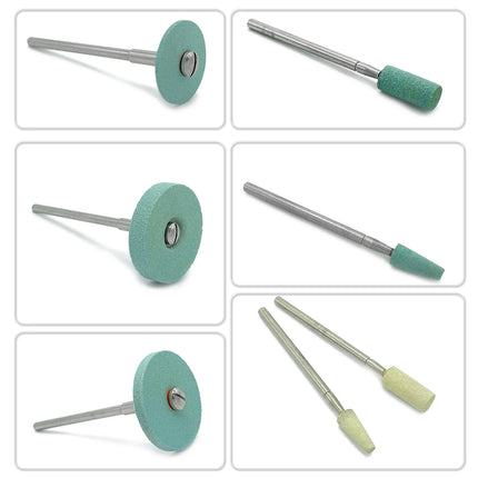 5pcs Dental Polisher Ceramic Diamond Grinding Head Stone Zirconia Ceramics Emax Crowns Grinder Quick Polishing Burs