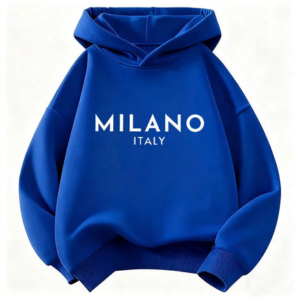 Fashion Letter Printed Milano Italy Y2k Hoodie Kids Children's Sweatshirt Hoody for Boys Girls Casual Hoodies Hip Hop Clothes