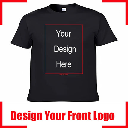 Tailor-made Custom Text Name Tsihrts Add Your Own Message Men's Cotton T-shirt Personalized Tee Your Design Men's Tshirt