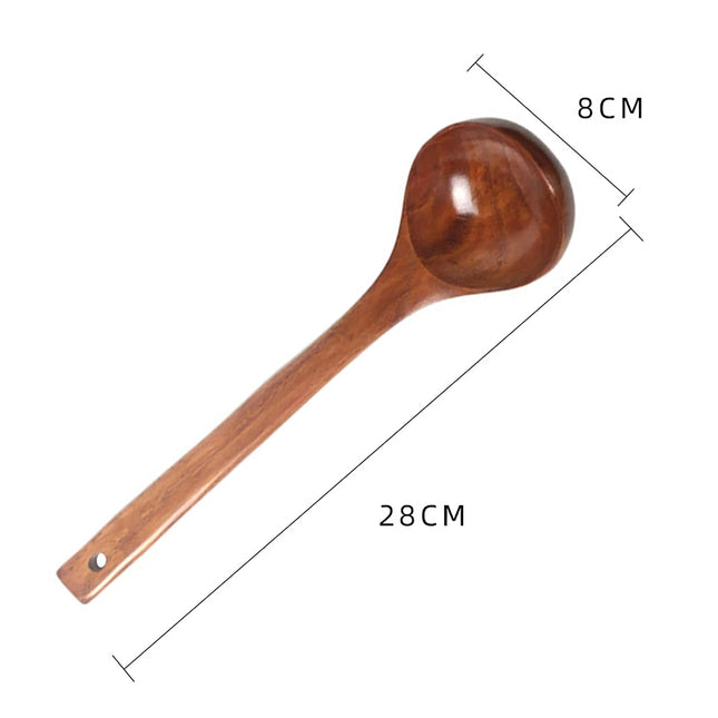 New Komu Wooden Spoon Soup Ladle Kitchen Utensils Tableware Cooking Catering Supplies Non Stick Pot Cutlery Accessories