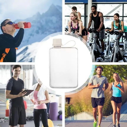 Pocket Water Bottle 500ml Flat Drink Cup Water Bottle Summer Water Flask Sports Water Bottle Leak-Proof Slim Cold Flask For