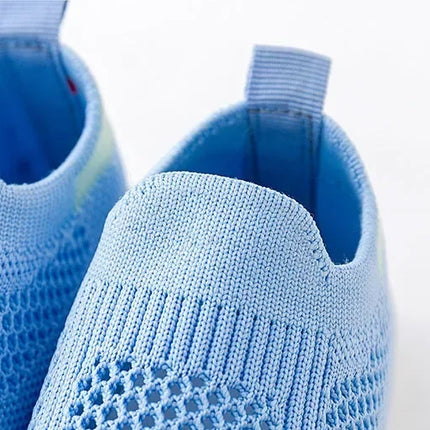 Spring Summer Toddler Shoes Breathable Knitted Kids Sneakers Boys Slip-on Tennis Shoes Girls Soft Non-slip School Casual Shoes