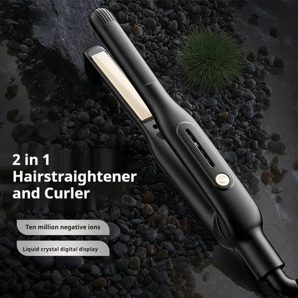Professional Men's Hair Straightener 13mm Narrow Panel 2 in 1 Straighten and Curl  Display Anti Scald Portable Gift Box