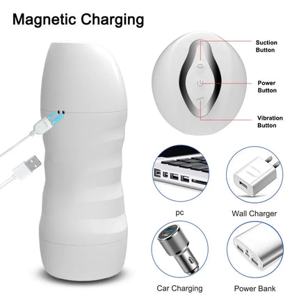 Automatic Male Masturbator Powerful Vibration Blowjob Sucking Machine Silicone Masturbation Cup Adult Supplies Sex Toy for Men