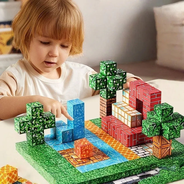 10-500 pcs World Magnetic Building Block Set Pixel Building Toy DIY Magnetic Cube Brick Construction Magnet Toy Birthday Gift