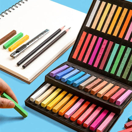 12/24/36/48 Colors Chalk Crayons Set Color Drawing Soft Dry Pastel Stick for Beginners Art Students Painting Stationery Supplies