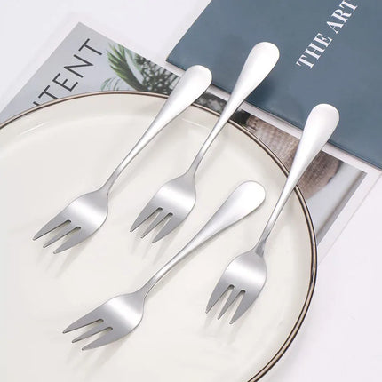 6pcs Stainless steel cutlery fruit forks dessert forks are small and delicate for entertaining guests