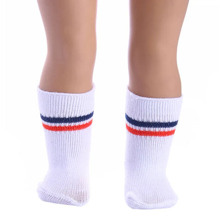 Pop Solid Color Striped Stocking For 18Inch American Doll&43Cm Reborn Baby Doll Clothes Accessories,Our Generation Girl's Toys