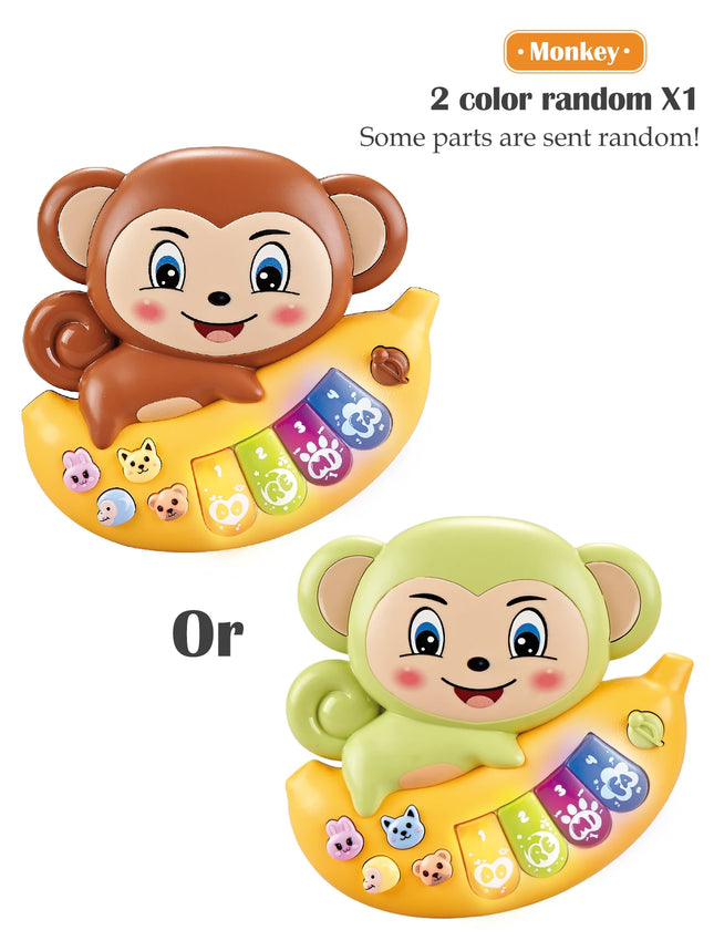 Cartoon Electric Music Toys for Kid, Lighting Musical Piano Model Lion Rabbit Elephant Early Education Gifts