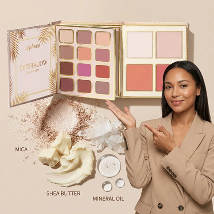 Book Style Makeup Palette Gilded Makeup Set Comprehensive Kit  Eyeshadow Blush Lipstick All in One Foldable Makeup Palette