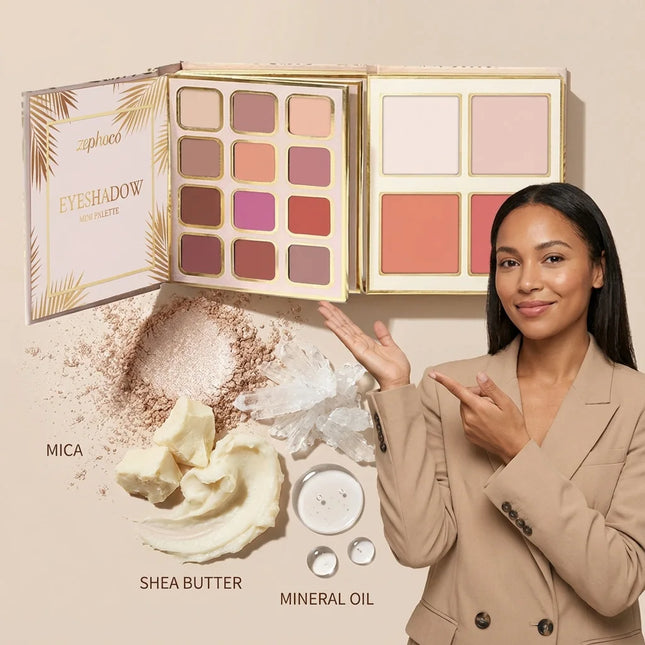 Book Style Makeup Palette Gilded Makeup Set Comprehensive Kit  Eyeshadow Blush Lipstick All in One Foldable Makeup Palette