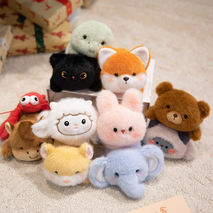 Magnetic Refrigerator Sticker Doll Cute Animal Plush Toy Sheep Fox Lobster Cat Tortoise Rabbit Fox Horse Stuffed Toy Home Decor