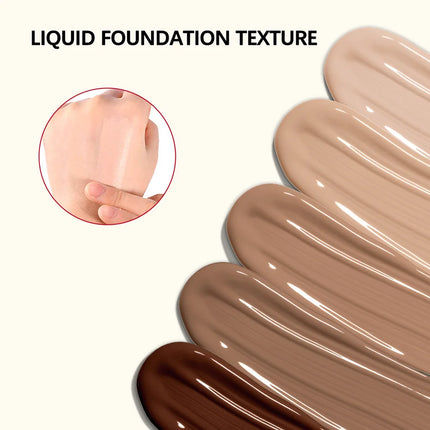 Liquid Foundation And Puff Makeup Set Lightweight Waterproof Long Lasting Matte Facial Foundation Cosmetics Woman Makeup