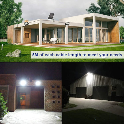 400W Led Solar Light High bright 2 Head Flood Light Waterproof Outdoor Garden wall light with Aluminum solar panel For garden