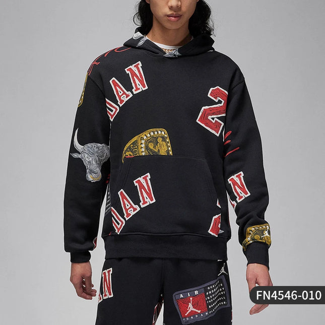 Nike genuine Jordan Men's Print Loose Hoodie FN4546-133