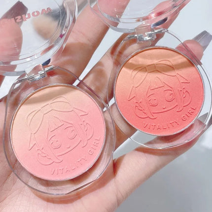 Dual gradient blush highlights natural nude makeup brightening cheeks purple blue female niche brand 2023 new