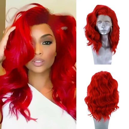 White Ombre Pink Short Bob Body Wave Lace Front Wig Synthetic And Blend 13x4 HD Glueless Heat Resistant Wig On Clearance Sale