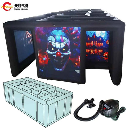 Fast Shipping 6x3m Custom Made Giant Inflatable Maze labyrinth Arena Halloween Haunt House Sport Game with Blower for Sale