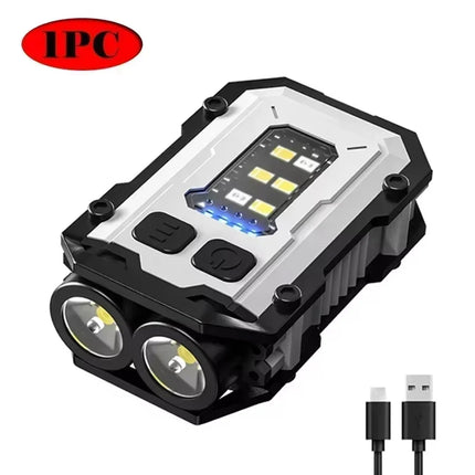 Multifunctional Mini Charging Flashlight Led Bright EDC Torch Magnetic Cap Clip Lamp Flash Light Outdoor Camping Fishing Tools