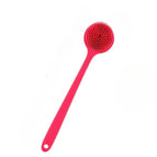 red shower brush